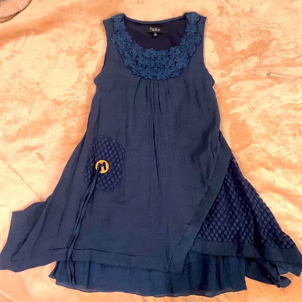 Papillon Dress Size Small Dark Blue